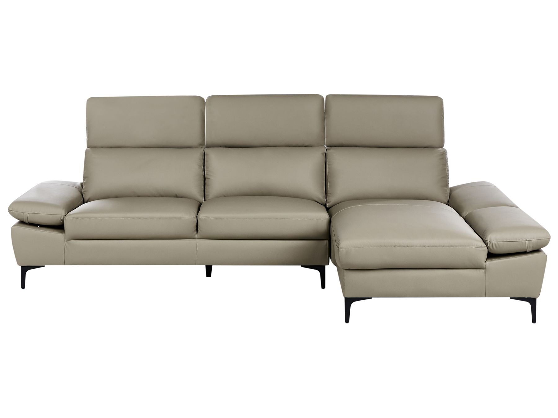 Left Hand Corner Sofa Leather Taupe FARILA