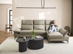Left Hand Corner Sofa Leather Taupe FARILA