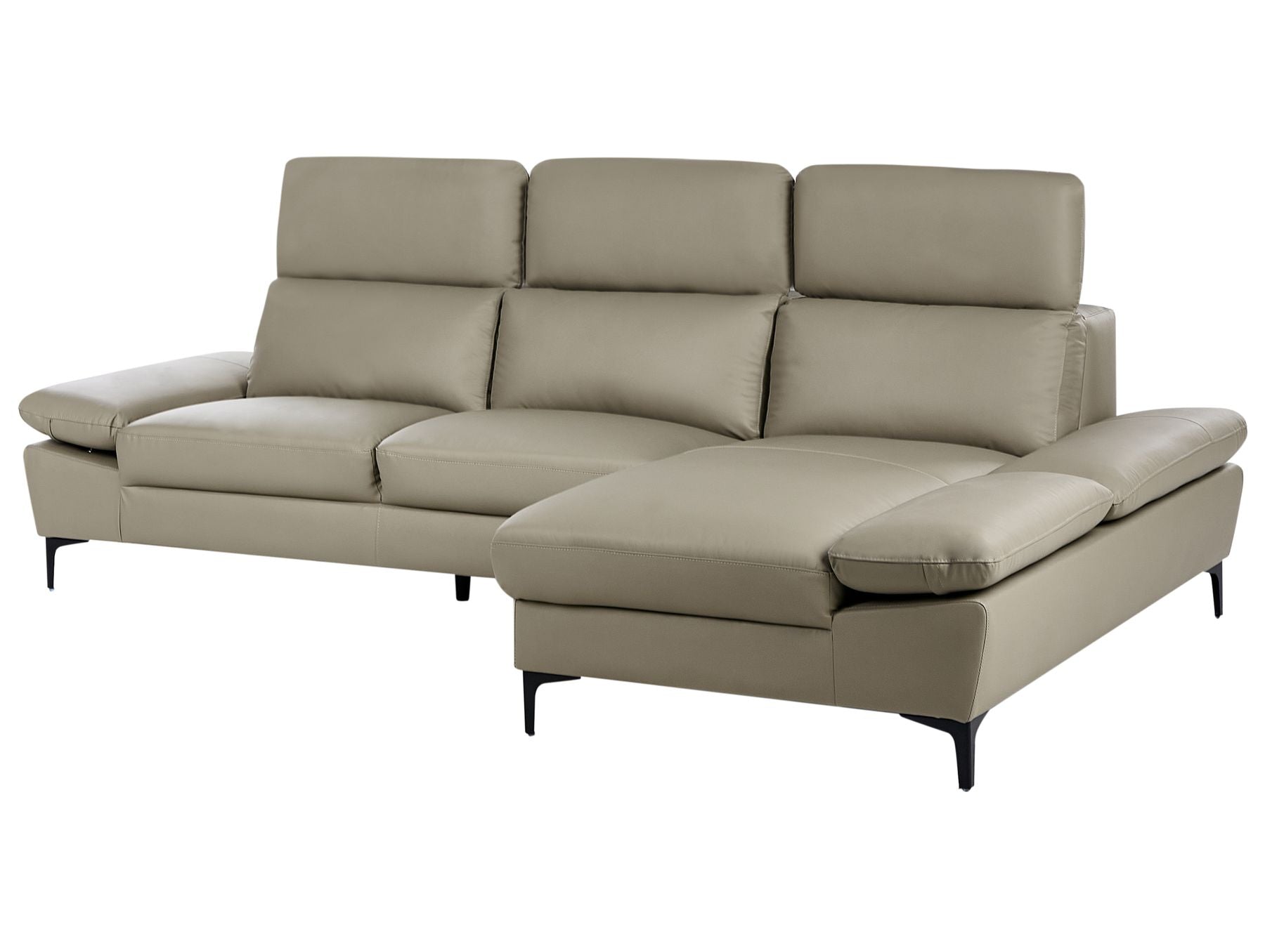 Left Hand Corner Sofa Leather Taupe FARILA