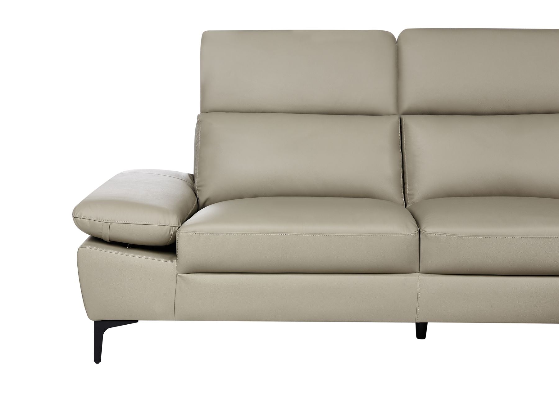 Left Hand Corner Sofa Leather Taupe FARILA