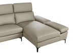 Left Hand Corner Sofa Leather Taupe FARILA