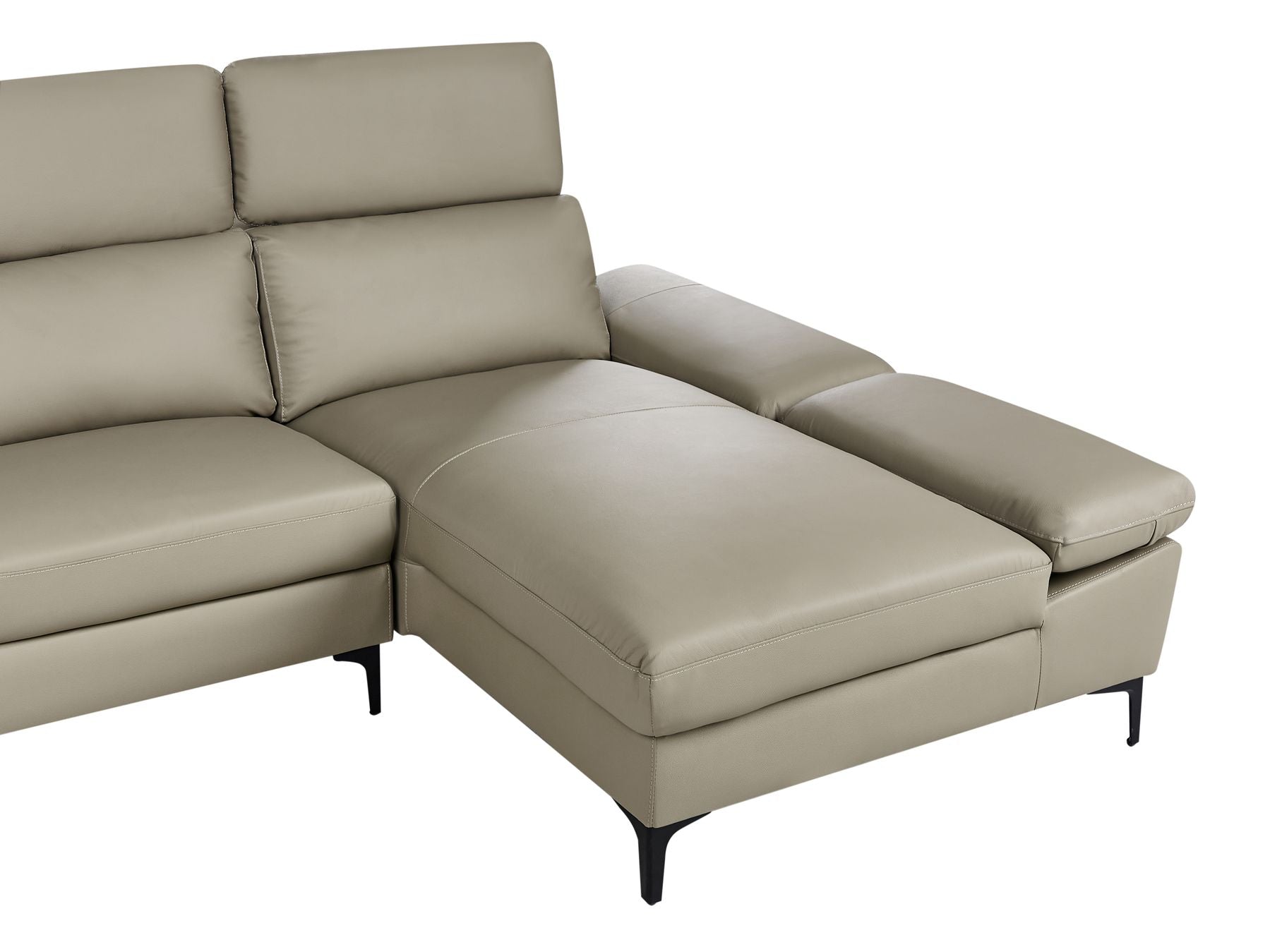 Left Hand Corner Sofa Leather Taupe FARILA
