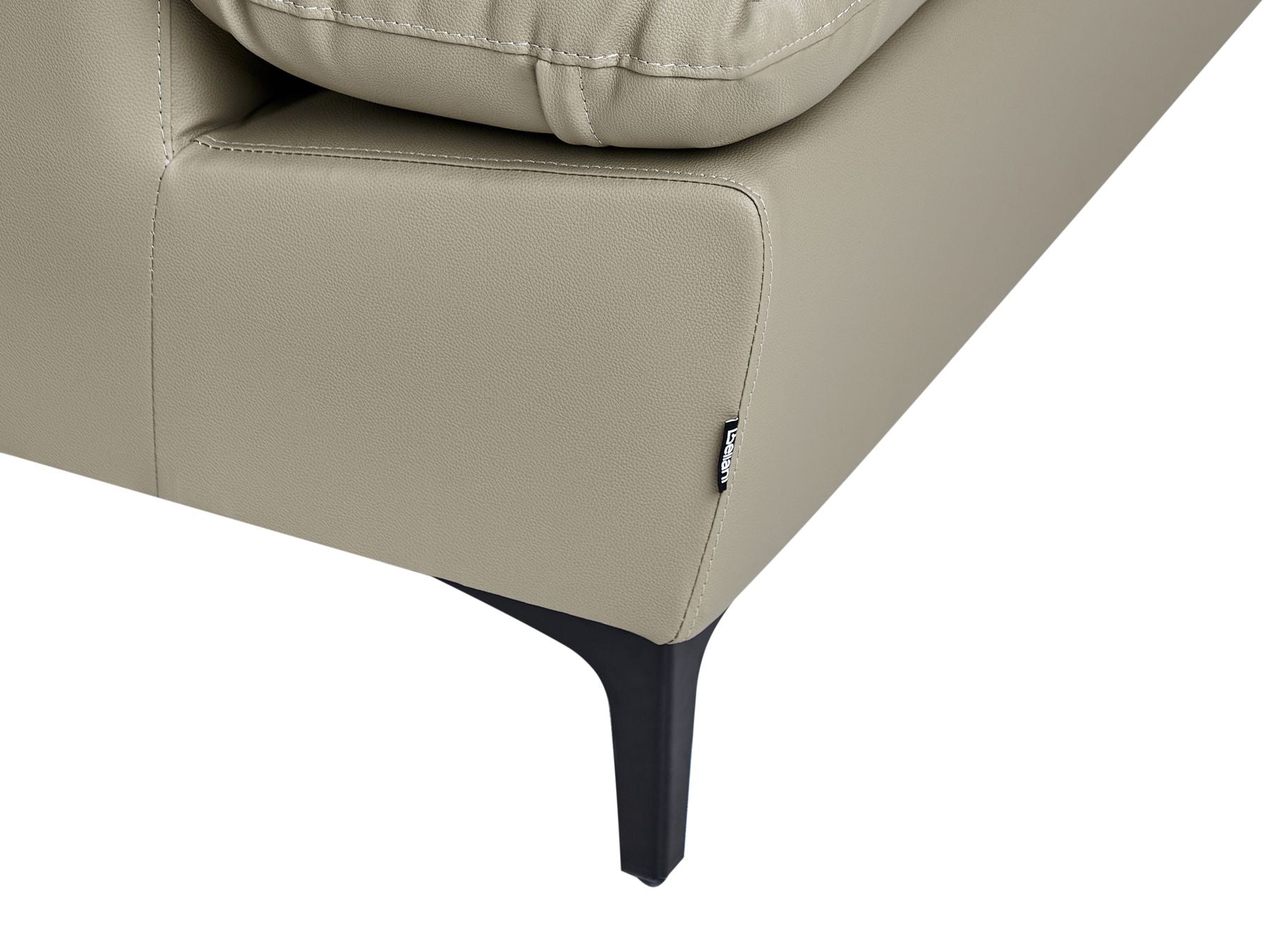 Left Hand Corner Sofa Leather Taupe FARILA