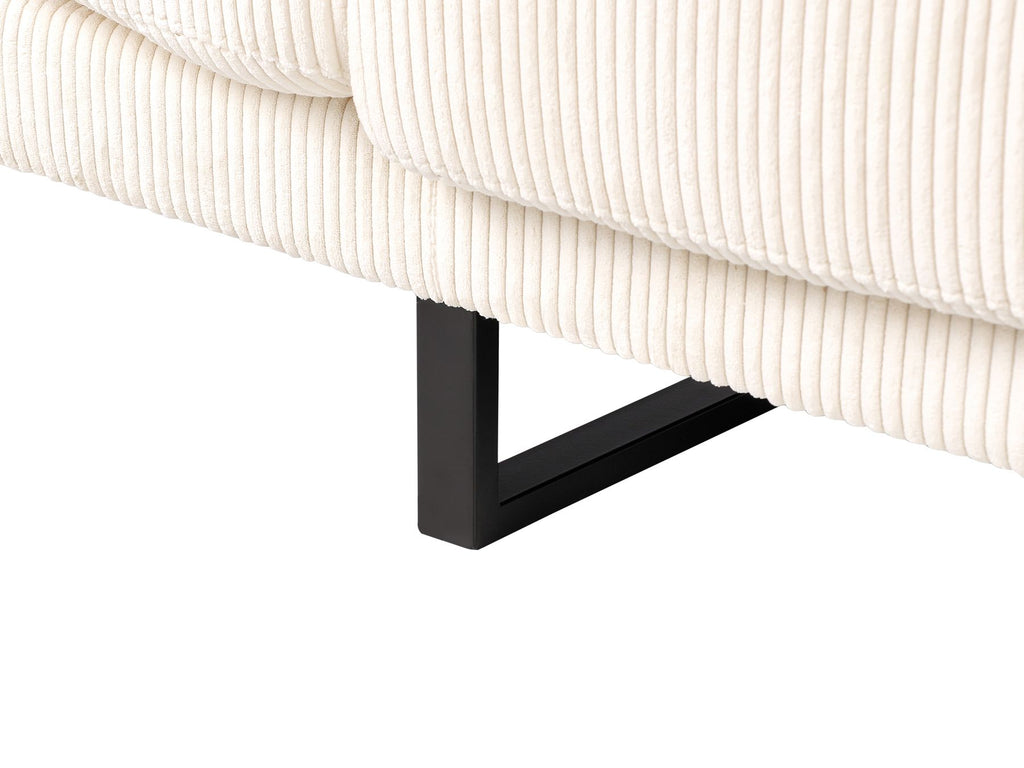 Corner Sofa IKAST Corduroy Beige 4 Seater Left Hand
