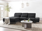 Corner Sofa IKAST Fabric Black 4 Seater Right Hand