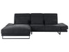 Corner Sofa Fabric Black 4 Seater Right Hand