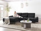 Corner Sofa IKAST Fabric Black 4 Seater Right Hand