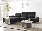 Corner Sofa IKAST Fabric Black 4 Seater Right Hand