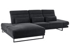 Corner Sofa IKAST Fabric Black 4 Seater Right Hand