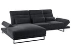 Corner Sofa IKAST Fabric Black 4 Seater Right Hand