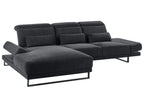 Corner Sofa IKAST Fabric Black 4 Seater Right Hand