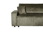 Corner Sofa Bed ABACKA Corduroy Green with Storage 2 Seater Left Hand