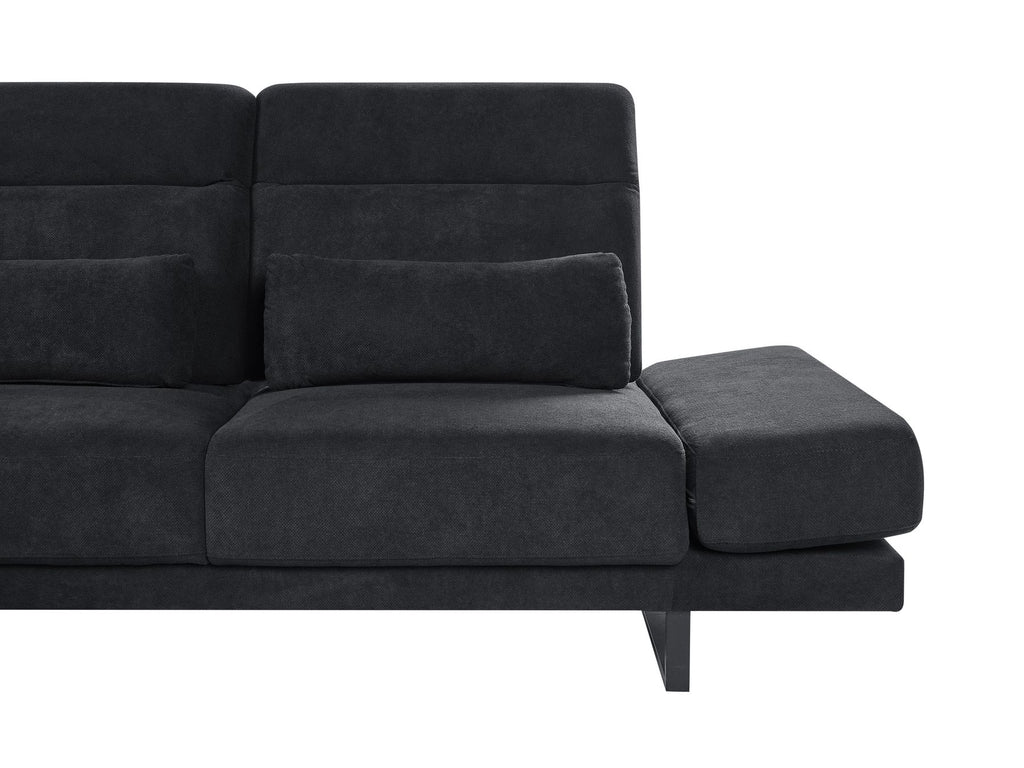 Corner Sofa IKAST Fabric Black 4 Seater Right Hand