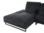 Corner Sofa IKAST Fabric Black 4 Seater Right Hand