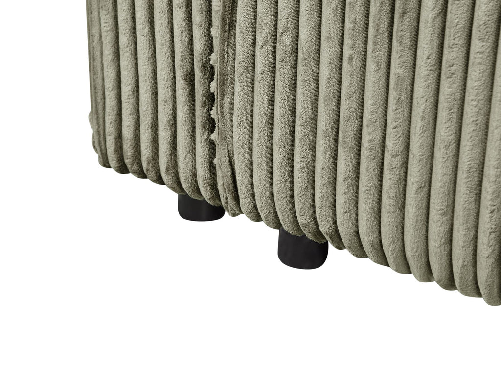 Corner Sofa Bed ABACKA Corduroy Green with Storage 2 Seater Left Hand