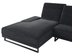 Corner Sofa IKAST Fabric Black 4 Seater Right Hand