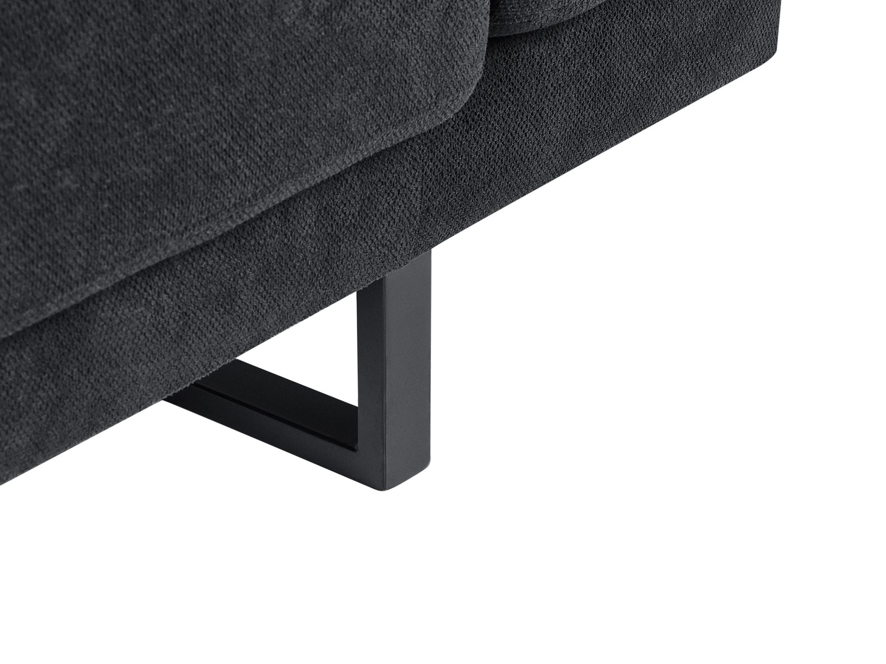Corner Sofa IKAST Fabric Black 4 Seater Right Hand