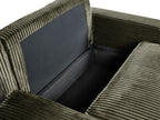 Corner Sofa Bed ABACKA Corduroy Green with Storage 2 Seater Right Hand