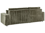 Corner Sofa Bed ABACKA Corduroy Green with Storage 2 Seater Right Hand