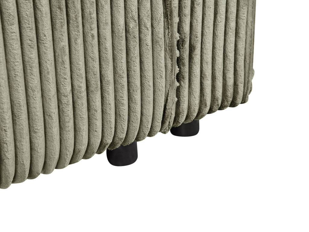 Corner Sofa Bed ABACKA Corduroy Green with Storage 2 Seater Right Hand