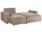 Corner Sofa Bed ABACKA Corduroy Light Brown with Storage 2 Seater Right Hand