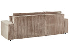 Corner Sofa Bed ABACKA Corduroy Light Brown with Storage 2 Seater Right Hand