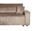 Corner Sofa Bed ABACKA Corduroy Light Brown with Storage 2 Seater Right Hand