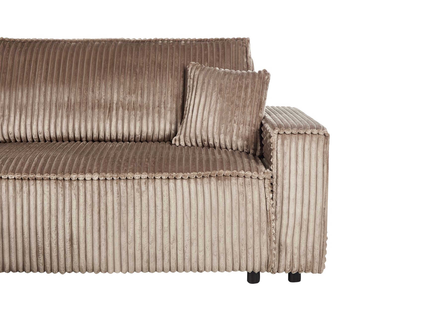 Corner Sofa Bed ABACKA Corduroy Light Brown with Storage 2 Seater Right Hand