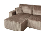 Corner Sofa Bed ABACKA Corduroy Light Brown with Storage 2 Seater Right Hand