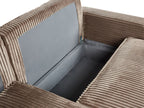 Corner Sofa Bed ABACKA Corduroy Light Brown with Storage 2 Seater Right Hand