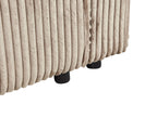 Corner Sofa Bed ABACKA Corduroy Light Brown with Storage 2 Seater Right Hand