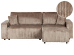 Corner Sofa Bed ABACKA Corduroy Light Brown with Storage 3 Seater Left Hand