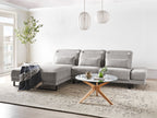 Corner Sofa IKAST Fabric Light Grey 4 Seater Right Hand