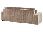 Corner Sofa Bed ABACKA Corduroy Light Brown with Storage 3 Seater Left Hand