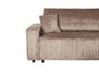 Corner Sofa Bed ABACKA Corduroy Light Brown with Storage 3 Seater Left Hand