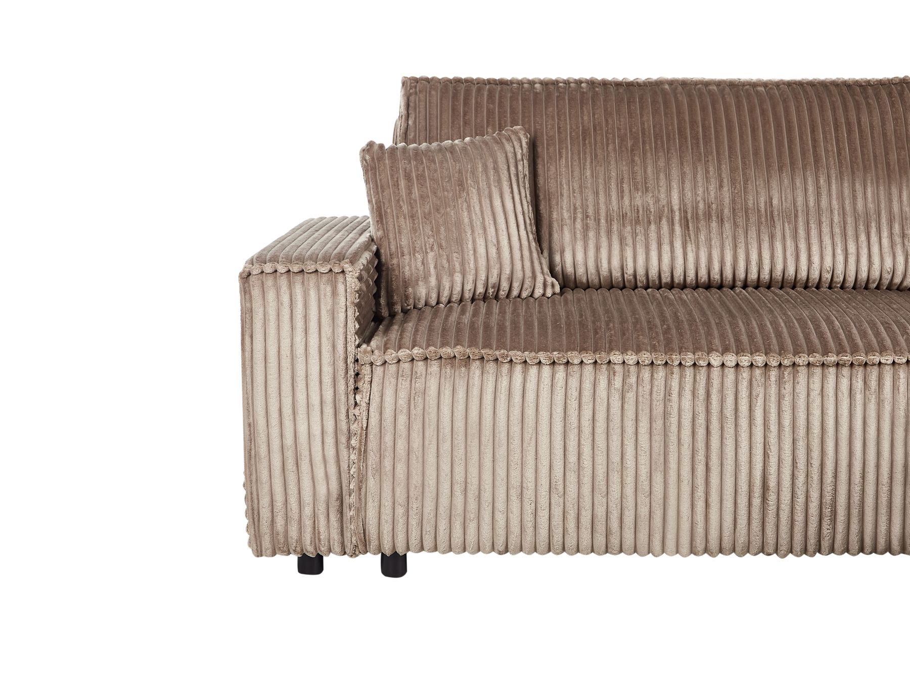 Corner Sofa Bed ABACKA Corduroy Light Brown with Storage 3 Seater Left Hand