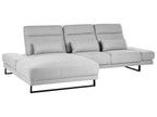 Corner Sofa IKAST Fabric Light Grey 4 Seater Right Hand