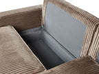 Corner Sofa Bed ABACKA Corduroy Light Brown with Storage 3 Seater Left Hand
