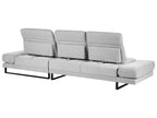 Corner Sofa IKAST Fabric Light Grey 4 Seater Right Hand