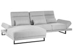 Corner Sofa IKAST Fabric Light Grey 4 Seater Right Hand