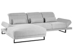 Corner Sofa IKAST Fabric Light Grey 4 Seater Right Hand