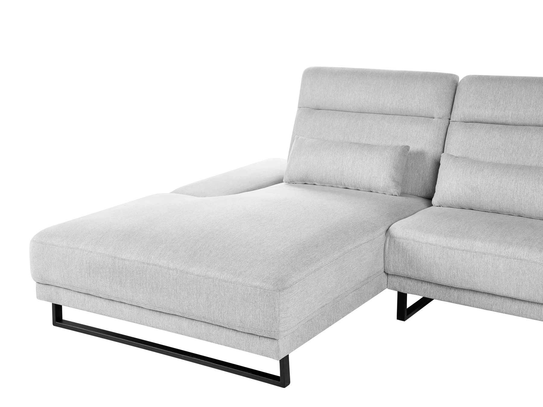 Corner Sofa IKAST Fabric Light Grey 4 Seater Right Hand