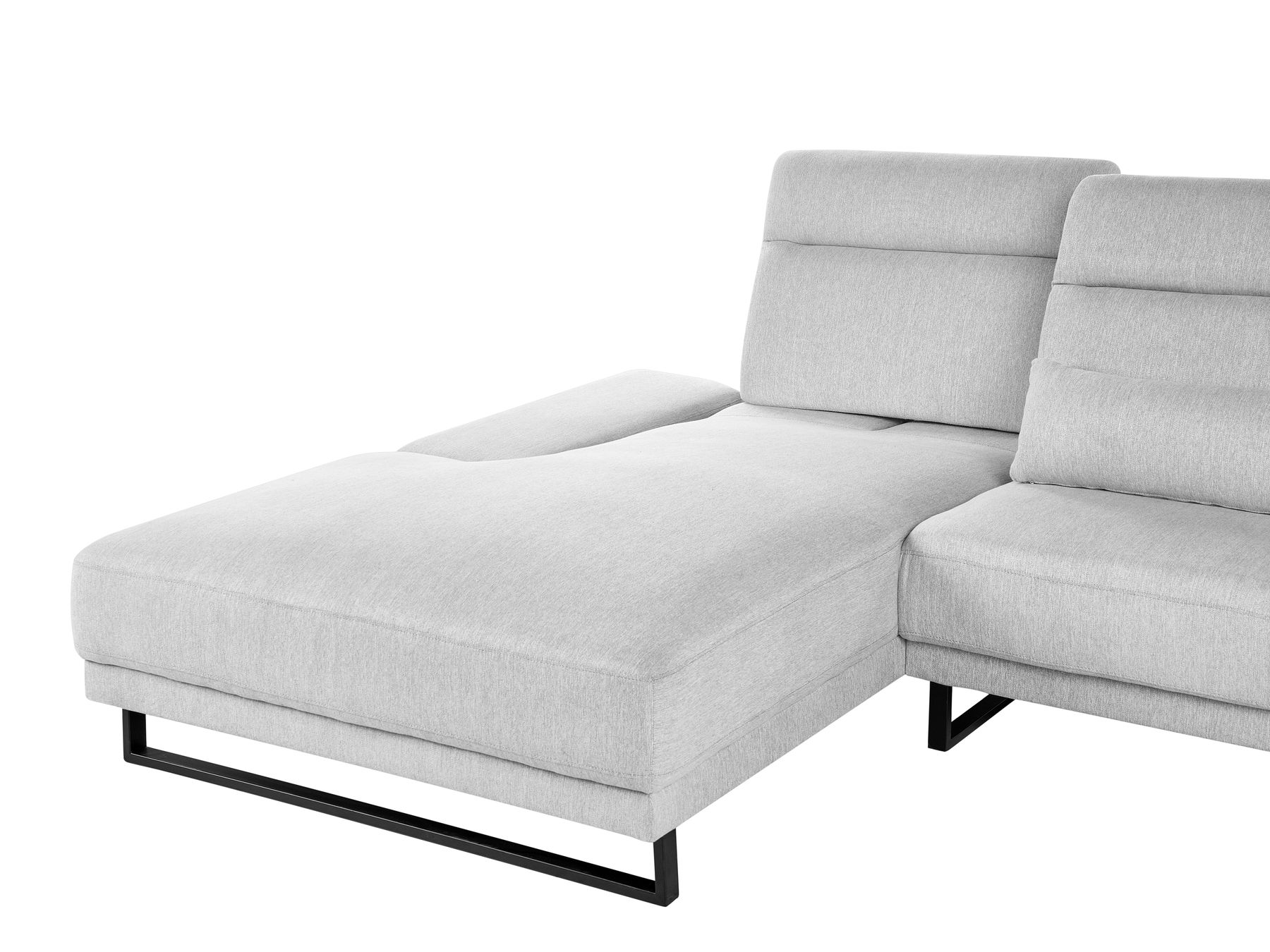 Corner Sofa IKAST Fabric Light Grey 4 Seater Right Hand