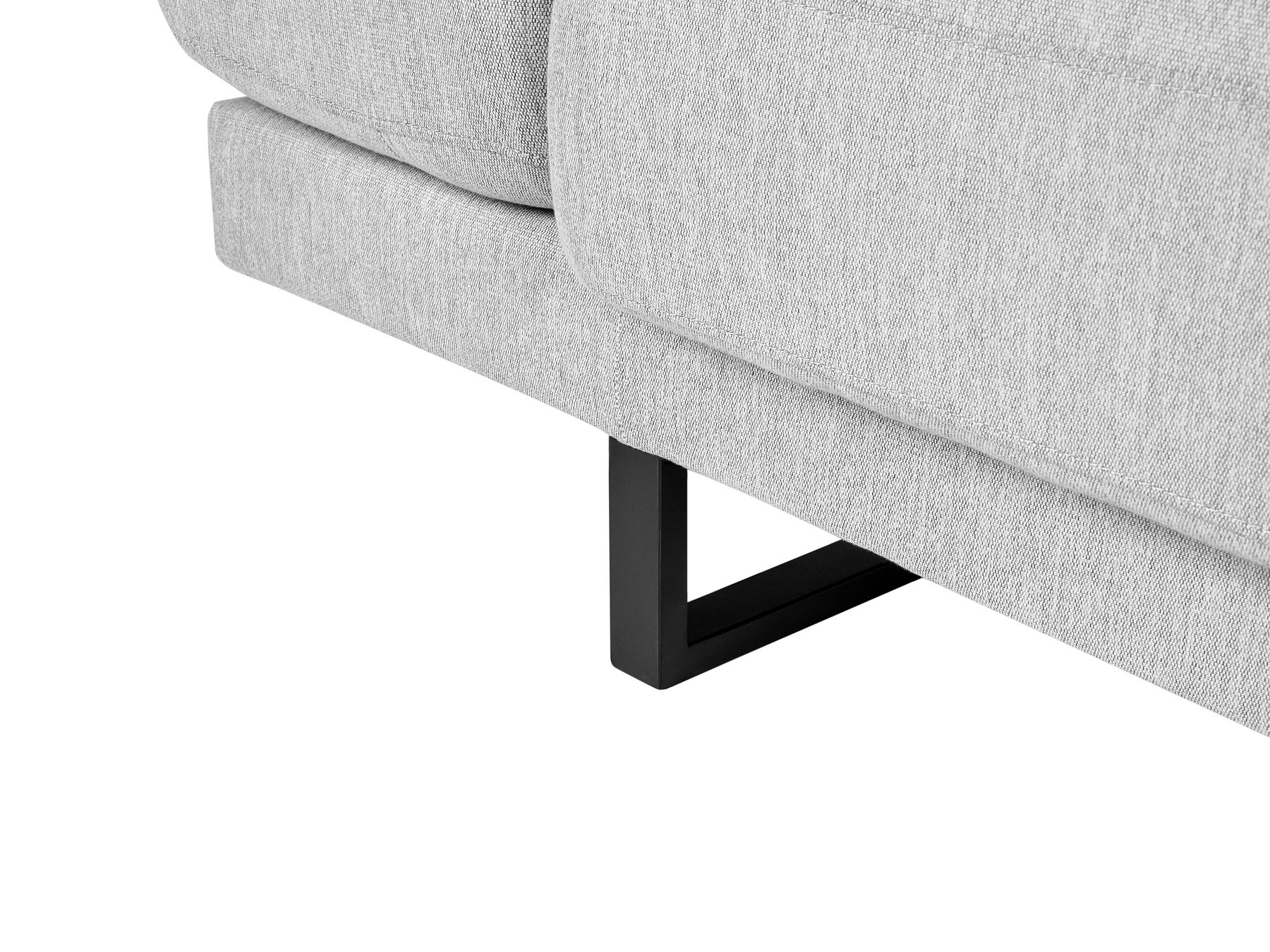 Corner Sofa IKAST Fabric Light Grey 4 Seater Right Hand
