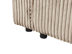 Corner Sofa Bed ABACKA Corduroy Light Brown with Storage 3 Seater Left Hand