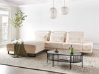 Corner Sofa IKAST Corduroy Beige 4 Seater Right Hand