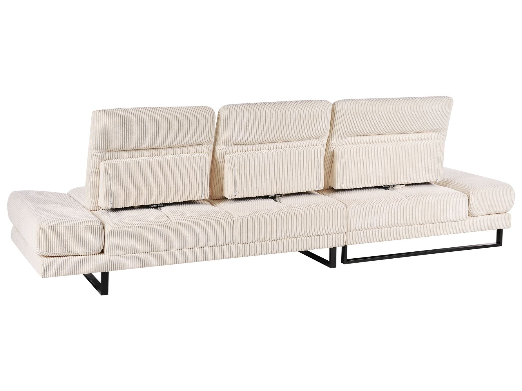 Corner Sofa IKAST Corduroy Beige 4 Seater Right Hand