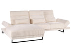 Corner Sofa IKAST Corduroy Beige 4 Seater Right Hand