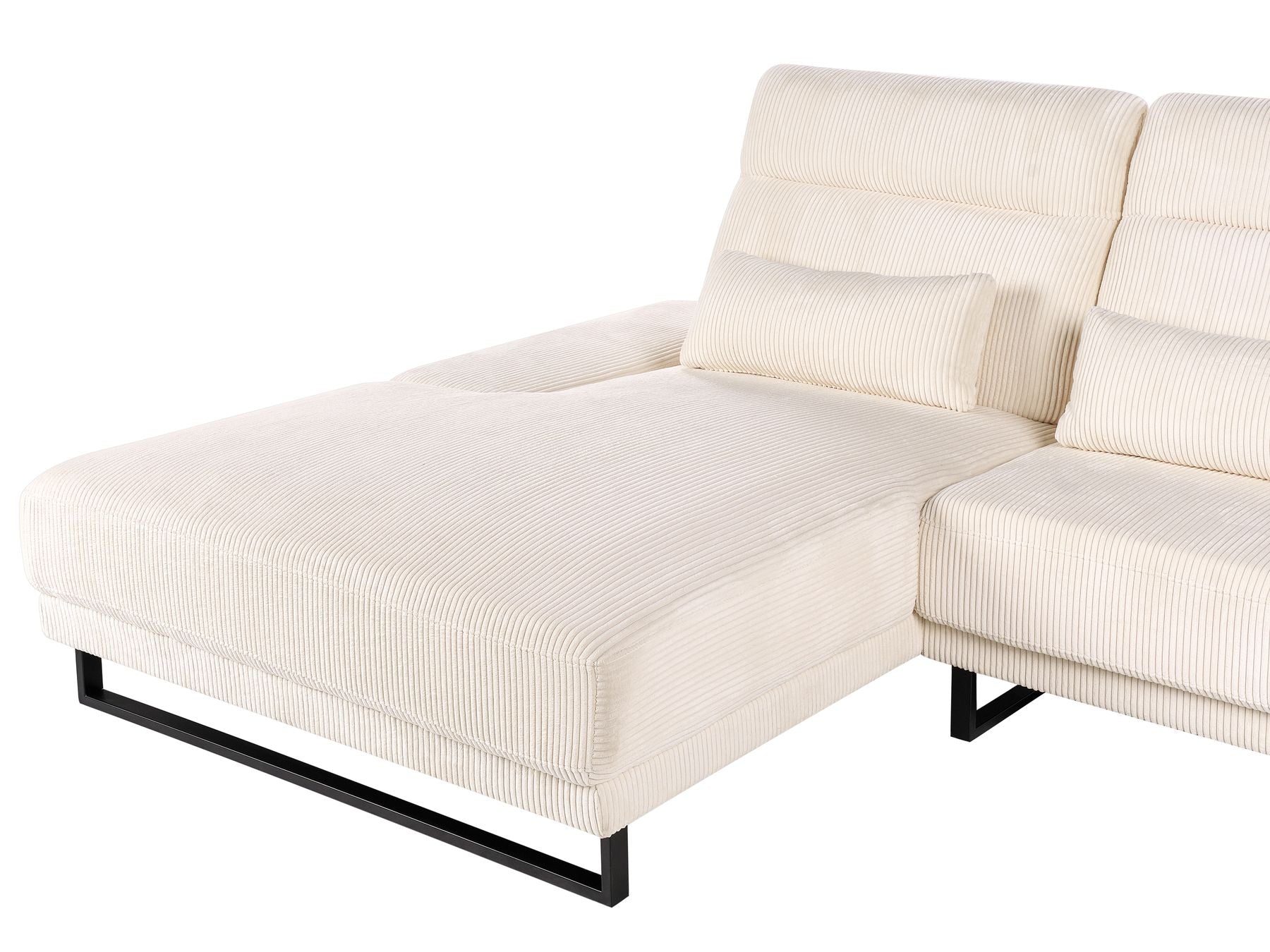 Corner Sofa IKAST Corduroy Beige 4 Seater Right Hand