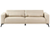 3 Seater Faux Leather Sofa Beige